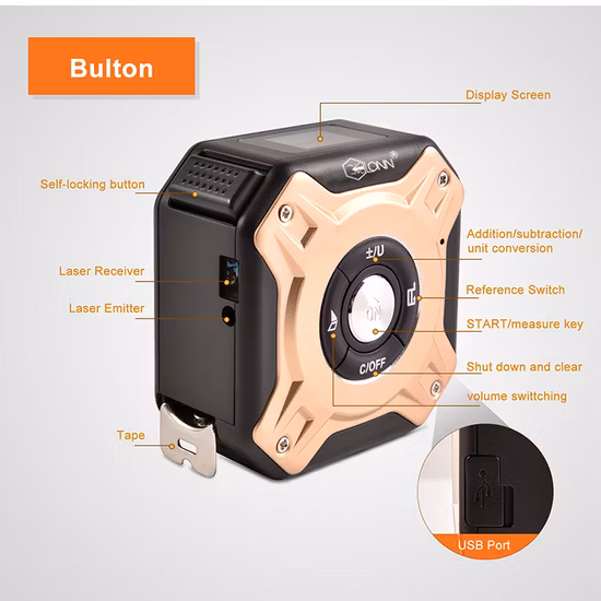 2021 Nuevo tipo Venta caliente Medidor láser digital Cinta métrica Cinta métrica personalizada